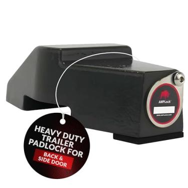 Imagem de AMPLOCK U-PDC02|Trava resistente para portas traseiras e laterais do reboque|Cadeado patenteado para estilo de porta de celeiro/apenas porta giratória|Trava única para reboque fechado e semirreboque