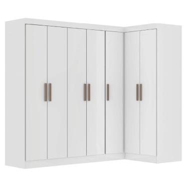 Imagem de Guarda Roupas Modulado de Canto Madrid com 7 Portas Branco Maxel