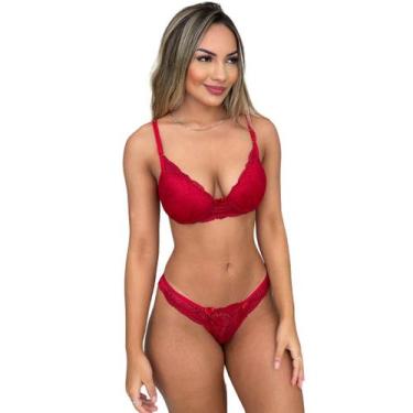 Imagem de Conjunto Básico Renda Sutiã Confortável Calcinha de Renda - Sou Gata e
