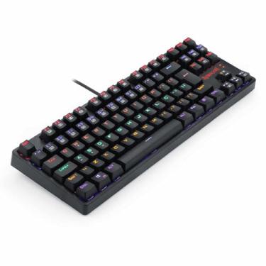 Imagem de Teclado Mecânico Redragon Daksa Preto Iluminação Rainbow Switch Marrom K576R-1