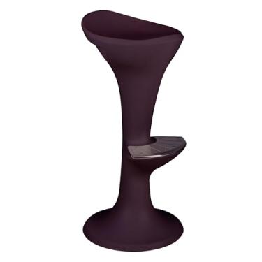 Imagem de Banco Tramontina Pepe em Polietileno Marrom Café com Apoio para Pés em Aço Inox