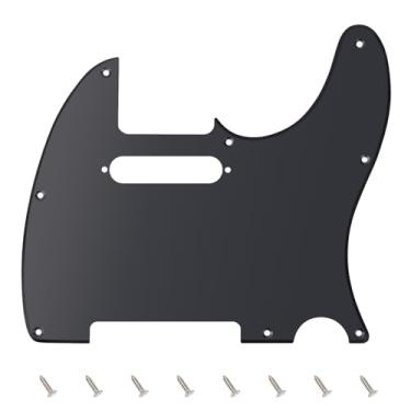 Imagem de Banworks 1 Ply Tele Pickguard 8 furos para guitarra elétrica Pickguard placa para USA/Mexican Fender Modern Style Standard Tele Telecaster JT/HB-03 Preto fosco