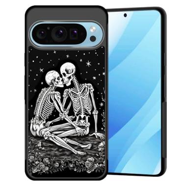 Imagem de BFUKVOU Capa para Pixel 10 Pro XL, capa rígida de policarbonato + TPU macio, antiderrapante, ultrafina, à prova de choque, para Google Pixel 10 Pro XL de 6,8 polegadas 2025, caveiras que se beijam