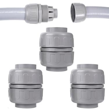 Imagem de Aandxmok (3 peças) Conector NPT 5.1 cm Líquido-Justo, Conduíte Flexível PVC Conector de Extremidade Dupla, Reto 180 Grau, Conector de Conduíte Bidirecional, Conexões de Conduíte Elétrico