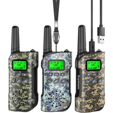 Imagem de Walkie Talkies Inspireyes recarregável para crianças, pacote com 3 cam