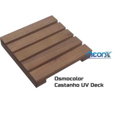 Imagem de Deck De Madeira Modular 25x25cm Com Pintura Neonx, Osmocolor Castanho 