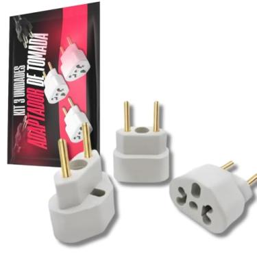 Imagem de Adaptador de Tomada 20A 10A Kit 3 Adaptadores Plug Benjamin Para Eletrodomésticos 3 pinos Secador de Cabelo Fritadeira Airfryer Bivolt 110V 220V Compatível com Padrão Antigo e Novo ABNT
