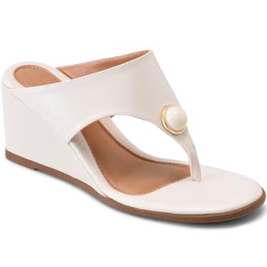 Imagem de Sandália Feminina Lumiss Anabela De Dedo Bico Redondo Enfeite Esfera offwhite38