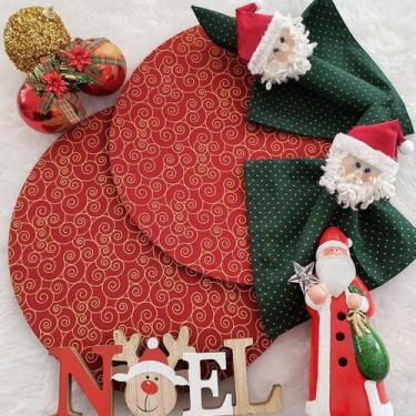 Imagem de Kit Mesa 04 Capas Sousplat 04 Bases 04 Guardanapos 04 Anéis - Criarte 