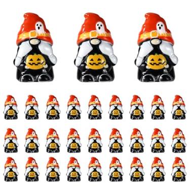 Imagem de 30un Mini Gnomos, Gnomos Fofos Resina para o Halloween Pequenos e Engraçados Brinquedos Resina Adequados para Jardim Ao Ar Livre Pátio Relvado Decoração (Estilo Abóbora)