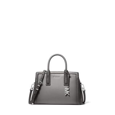 Imagem de Michael Kors Bolsa pequena Laila, ferragens em tom de níquel/bordas de couro polido/Storm