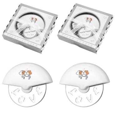 Imagem de Sunch Craft 5 peças mini cortador de pizza de aço inoxidável para lembrancinhas de casamento, chás de bebê, lembranças, presente de devolução de convidado, pacote individual
