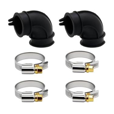 Imagem de Powswopx WD24X33918 Bomba de circulação de lava-louças para mangueira de cotovelo com braçadeiras serve para compatibilidade com máquinas de lavar louça GE WD19X25460 WD19X25700-2 pacotes