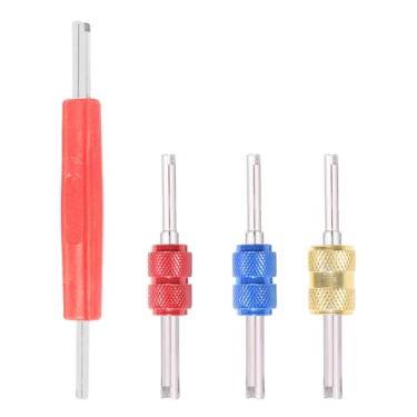 Imagem de bylikeho 4 peças R134 R12 A/C HVAC Ar Condicionado Ferramenta Removedor de Núcleo de Haste de Válvula Dupla, Acessórios para Carro Ferramenta de Remoção de Núcleo de Válvula CA, Removedor de Núcleo de