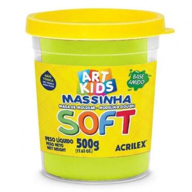 Imagem de Massinha De Modelar Soft Acrilex Pote 500g Amarelo Limão Ref. 102