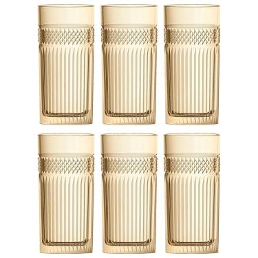 Imagem de Conjunto de Copos Alto L'Hermitage Palace em Vidro Âmbar Luster 360ml - 6 Peças
