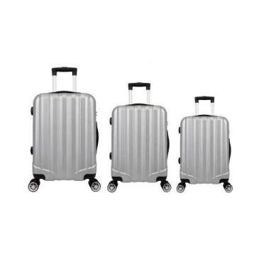 Imagem de Kit Mala De Viagem Abs 3 Peças Adventure Fortt Prata - Kmv01-pr