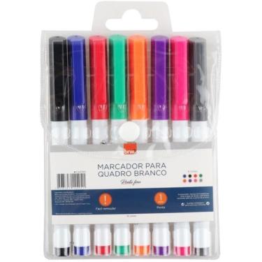 Imagem de Pincel Quadro Branco Ponta Fina 1Mm 8Cores Brw Blister