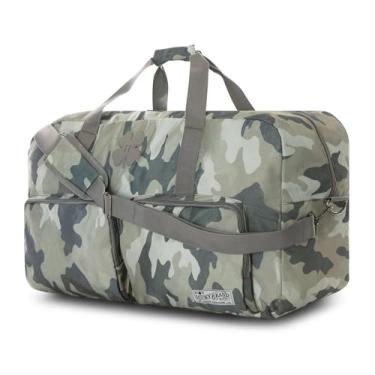 Imagem de Lucky Travel Duffel Bags, bolsa de ginástica, bolsa de viagem e bolsa esportiva grande para homens, bolsas dobráveis de fim de semana para mulheres e homens com alça de ombro ajustável, carvão, Camuflagem, 85L