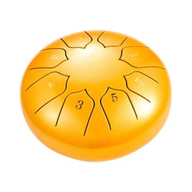 Imagem de menolana Tambor de língua de aço com martelo de madeira, livro de música, instrumento de percussão profissional leve para crianças, presentes para concertos de, Ouro