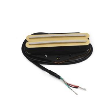 Imagem de ROZILO Captador Cream Dual Rail Bridge para guitarra elétrica Telecaster preta com prata para guitarra elétrica FD Telecaster