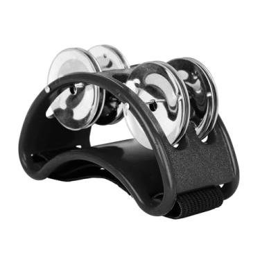 Imagem de Domary PERCUSSÃO PÉ DE TAMBOURINA DURÁVEL AÇO PLÁSTICO JINGLES CAJON INSTRUMENTO MUSICAL PARA MUSICANOS (Preto)