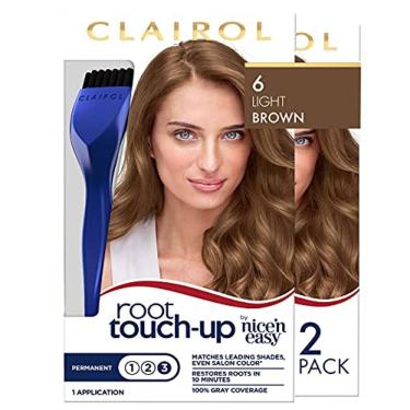Imagem de Tintura de cabelo permanente Clairol Retoque na raiz por Nice`n Easy, 6 Cabelo castanho claro Color, 2 unidades