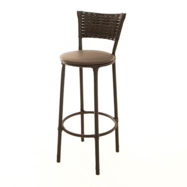 Imagem de Banqueta Alta Encapada Junco CAFÉ Area de Lazer Cozinha Bancada Balcão