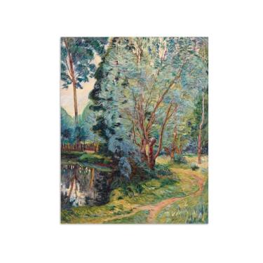 Imagem de Armand Guillaumin Famoso Arte de Parede Pôster-Impressões em Tela para sala de estar-Reprodução pinturas(Paisagem em Lago) 60x80cm Sem Moldura