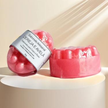 Imagem de Sabonete Artesanal, Hidratante de Cereja e Avelã, 80g - Afaty Ateliê