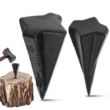 Imagem de Otoolling 2 peças, 2 tamanhos, cunha divisória de madeira de diamante, 1,8 kg, 2,3 kg, 4 direções de aço, dividida em 4 direções