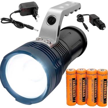 Imagem de Holofote Lanterna Portátil Recarregável De Alto Brilho Led 2999000 Lumens Farolete Com Power Bank 4 Baterias