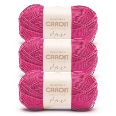 Imagem de Caron Simply Me Fio Rosa Chocante Merino - Pacote com 3 100 g - 50% acrílico, 50% lã de merino - #3 DK (Leve) - 215 jardas - Tricô/Crochê