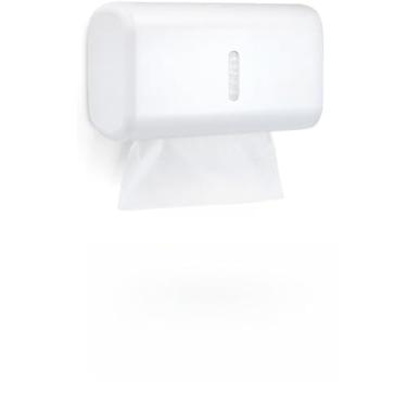 Imagem de Dispenser Papel Toalha interfolhado Compacto Kit com papel (Toalheiro Urban Branco+1Papel)