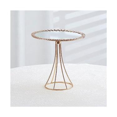 Imagem de Suporte para Bolo Mesa de sobremesas Suporte para bolos, Suporte para dim sum de perna alta Suporte para exposição Decoração para festa de aniversário e casamento Suporte para Sobremesa(Gold,Pequeno)