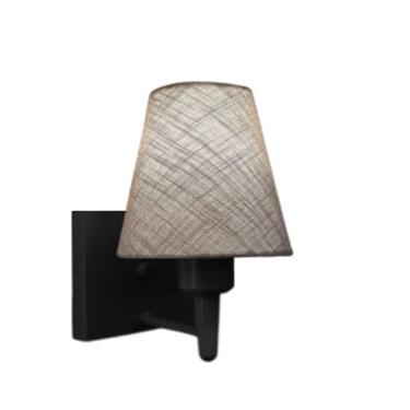 Imagem de Arandela Quadrada Md-2034 Preto Cúpula em Tecido Cone Rustico Cinza - Bivolt