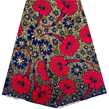 Imagem de HongyuAmy Tecidos de impressão africana 100% algodão tecido de cera Ankara 6 jardas para vestido (A12)