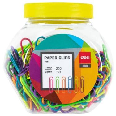 Imagem de Clipe Colorido 6 Cores Metálicos 200pçs - Deli
