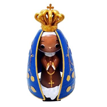 Imagem de Imagem Santinha Nossa Senhora da Aparecida 15 cm Artesanal. Uma verdadeira graçinha. Ótima opção de Presente. Boa opção pra quem busca uma Imagem Nossa Senhora Aparecida Pequena