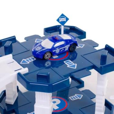 Imagem de Pista Estacionamento Carrinhos De Polícia Brinquedo Para Montar - TIPO HOT WHEE LS