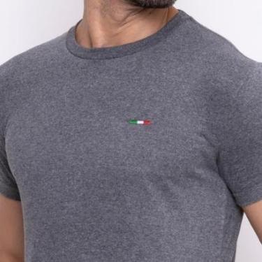 Imagem de Camiseta Masculina Básica FMF com Bordado Algodão Premium Itália-Masculino