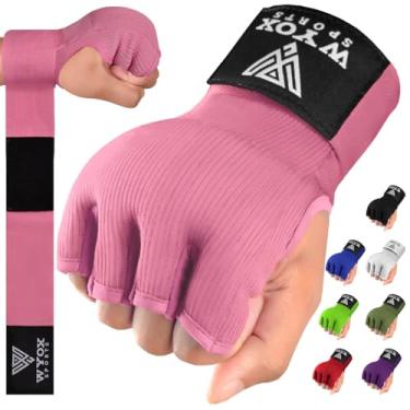 Imagem de Luvas Internas de Boxe WYOX com Gel para Homens e Mulheres, Tiras de Pulso Rápidas de 80cm, Bandagens Acolchoadas e Elásticas para Muay Thai, MMA, Kickboxing, (Rosa, L/XL)