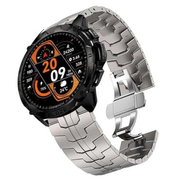 Imagem de Compatível com pulseiras Carbinox Blaze, pulseira de metal de aço inoxidável de liberação rápida com fecho dobrável compatível com relógio inteligente Carbinox Blaze Round, Blaze S, Blaze Square