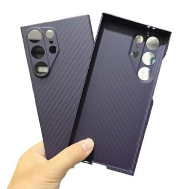 Imagem de Waillynice Capa de fibra de carbono original para Samsung Galaxy S24 Ultra anti-queda de fibra de aramida design S24ultra capa (roxo (orifício fino), para S24 Ultra)