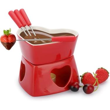Imagem de Conjunto Para Fondue Coração 10 Peças 500ml Cerâmica
