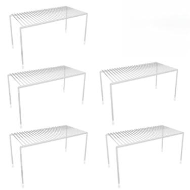 Imagem de Kit 5 Organizadores de Armário Médio Cozinha Aramado Pratos(Branco)