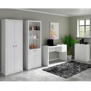 Imagem de Conjunto Escritorio Completo 4 Peças Cj6 Branco Branco - TECNO MOBILI