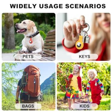 Imagem de Suporte de Tag da Pautas, capa de silicone ultraleve protetora compatível com localizadores de itens Tag, GPS, com chaveiro antiperda para bolsas, chaves, coleira de gato e cachorro