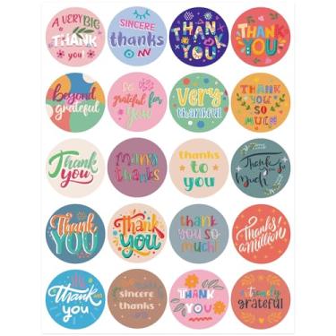 Imagem de 600 adesivos de agradecimento, 3,8 cm redondos fofos mini adesivos personalizados de agradecimento autoadesivos para pequenas empresas, seu pedido, gratidão, etiquetas para embalagem de presente