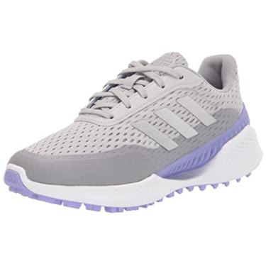 Imagem de adidas Tênis de golfe feminino Summervent Spikeless, Cinza dois/prata metálico/roxo claro, 35
